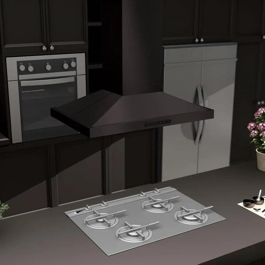 ZLINE 36" Island Range Hood in Black Stainless Steel, BSGL2iN-36 by Farmhouse Kitchen and Bath
