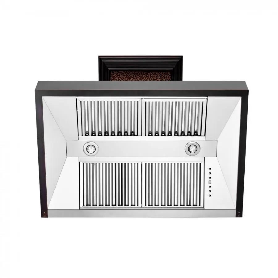 ZLINE 48" Hand-Hammered Copper Finish Wall Range Hood, 655-HBXXX-48 by Farmhouse Kitchen and Bath