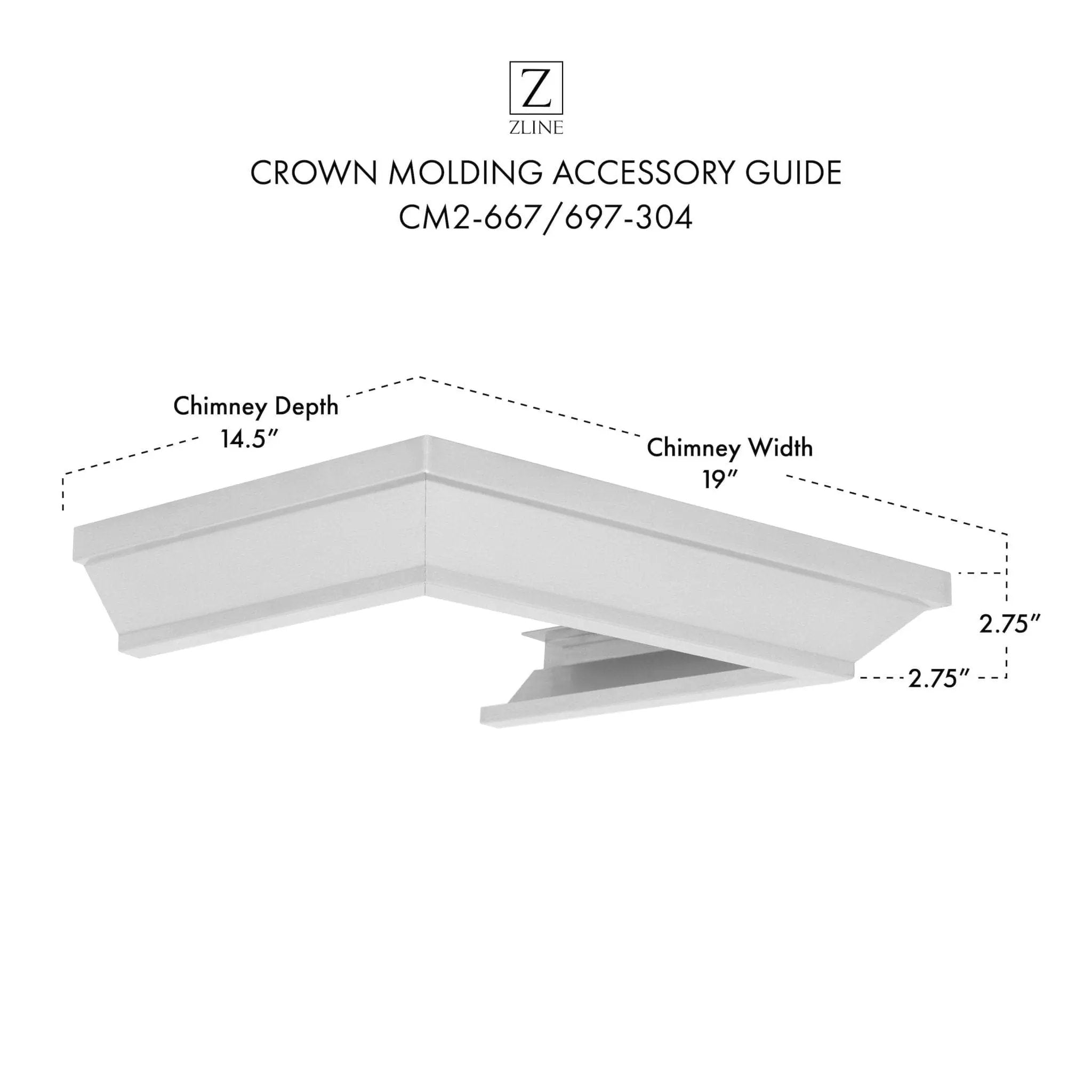 ZLINE Crown Molding #2 for Wall Range Hood, CM2-667/697-304 by Farmhouse Kitchen and Bath