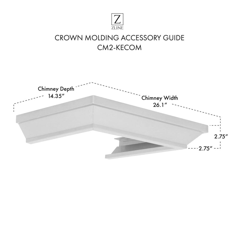 ZLINE Crown Molding #2 for Wall Range Hood, CM2-KECOM by Farmhouse Kitchen and Bath