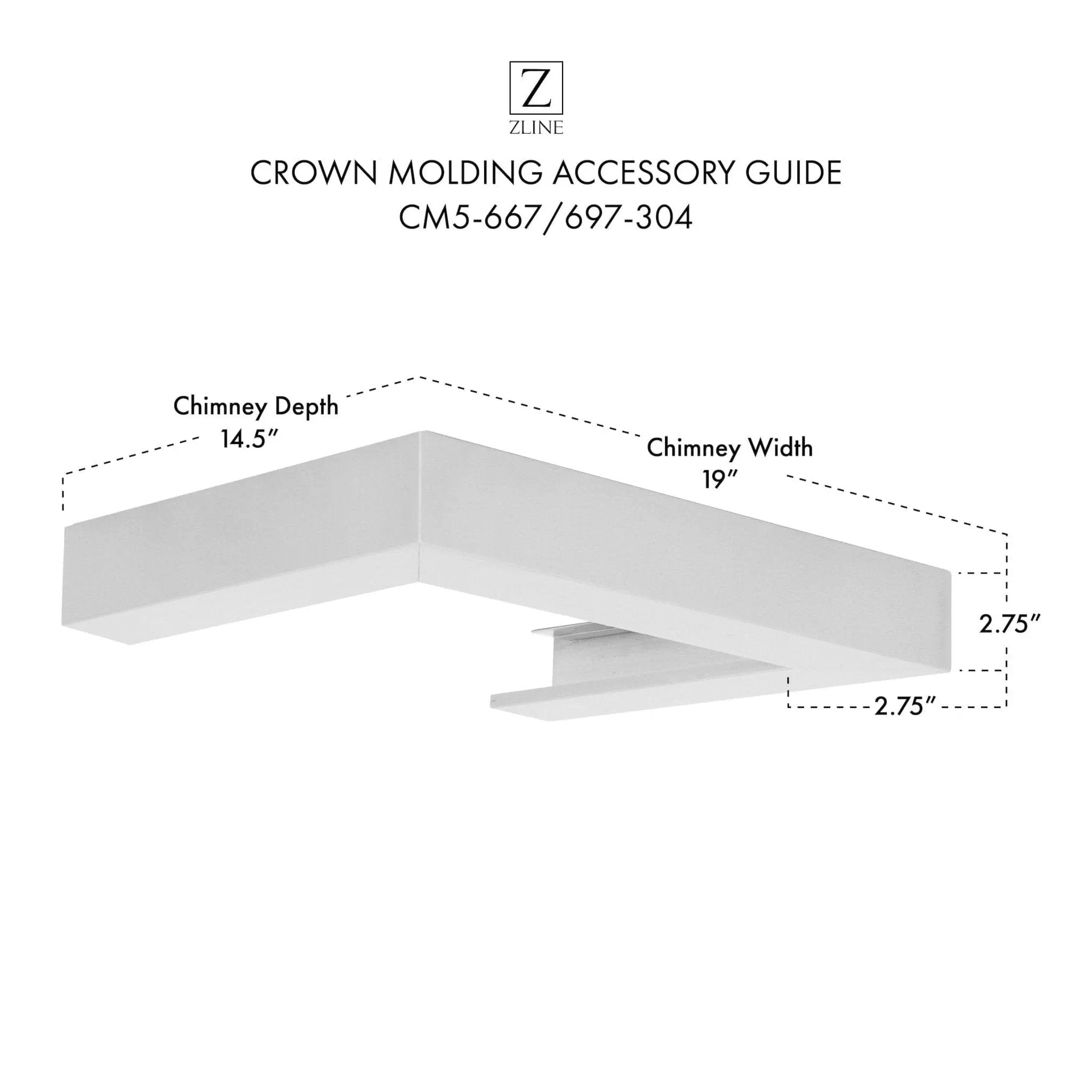 ZLINE Crown Molding 5 for Wall Range Hood, CM5-667/697-304 by Farmhouse Kitchen and Bath