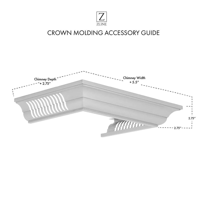 ZLINE Crown Molding in Stainless Steel with Built-in Bluetooth Speakers CM6-BT-KF1/KF2 by Farmhouse Kitchen and Bath