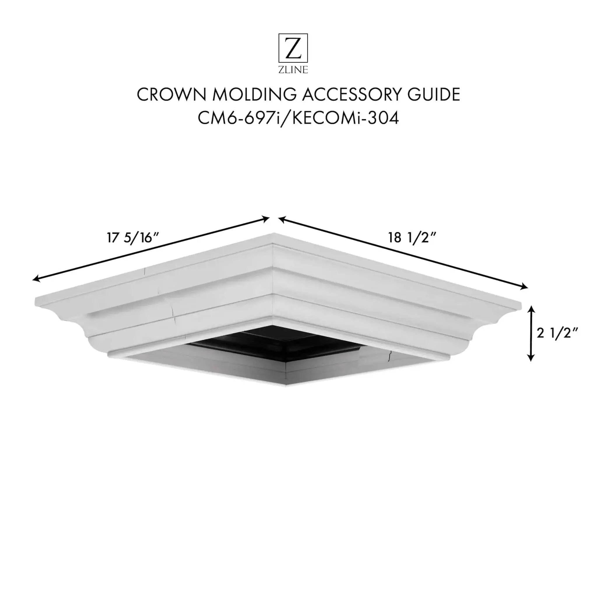 ZLINE Crown Molding Profile 6 for Island Mount Range Hood CM6-697i/KECOMi-304 by Farmhouse Kitchen and Bath