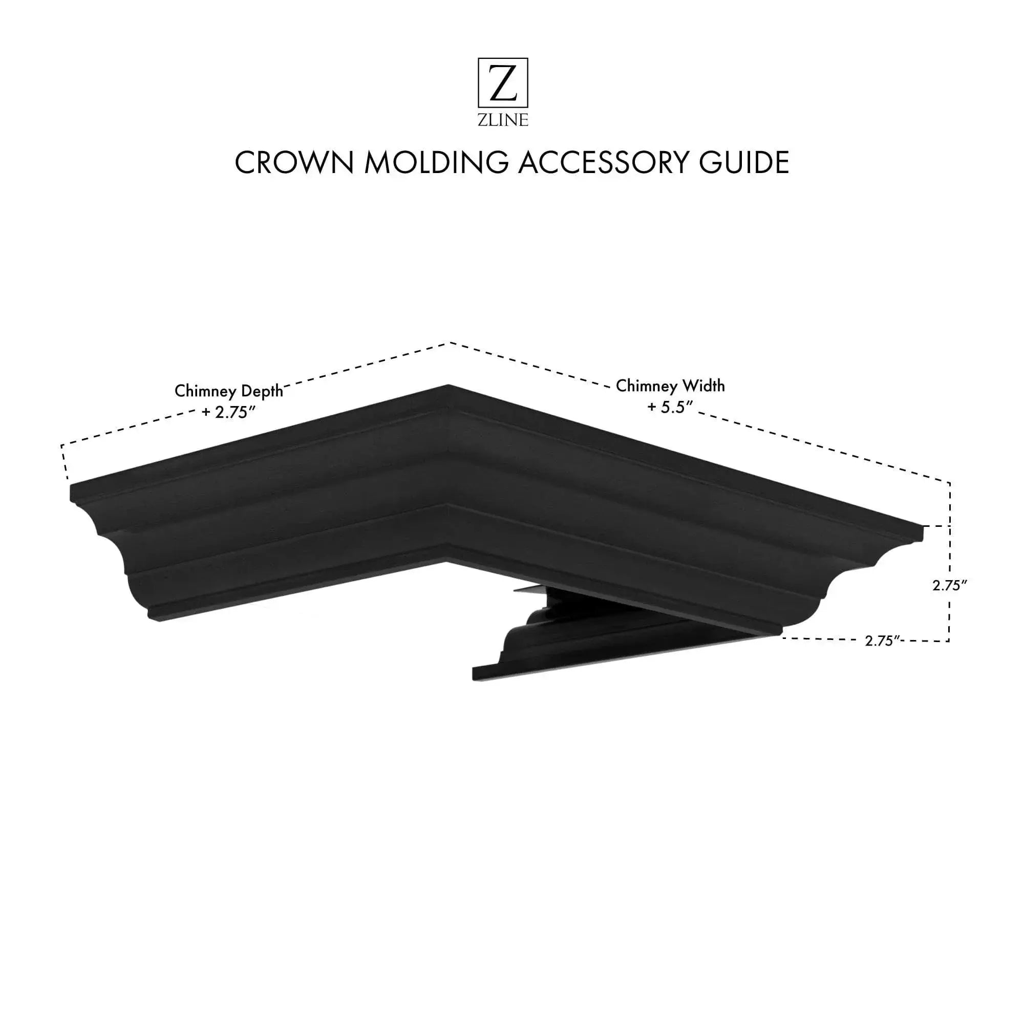 ZLINE Crown Molding Profile 6 Wall Mount RangeHood CM6-BSKEN by Farmhouse Kitchen and Bath