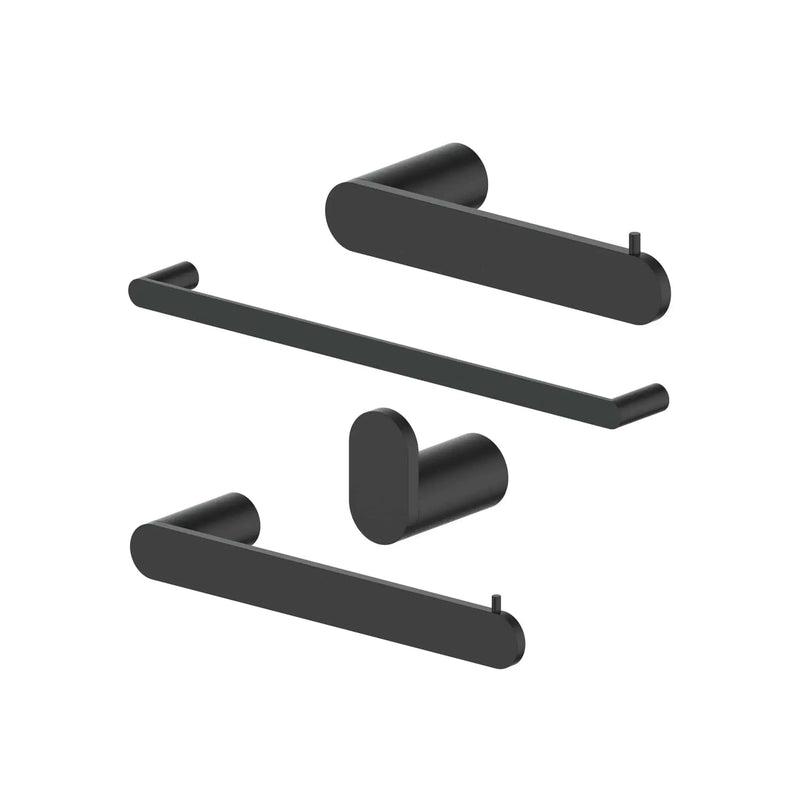 ZLINE Crystal Bay Bathroom Accessories Package with Towel Rail, Hook, Ring and Toilet Paper Holder, 4BP-CBYACC-MB by Farmhouse Kitchen and Bath