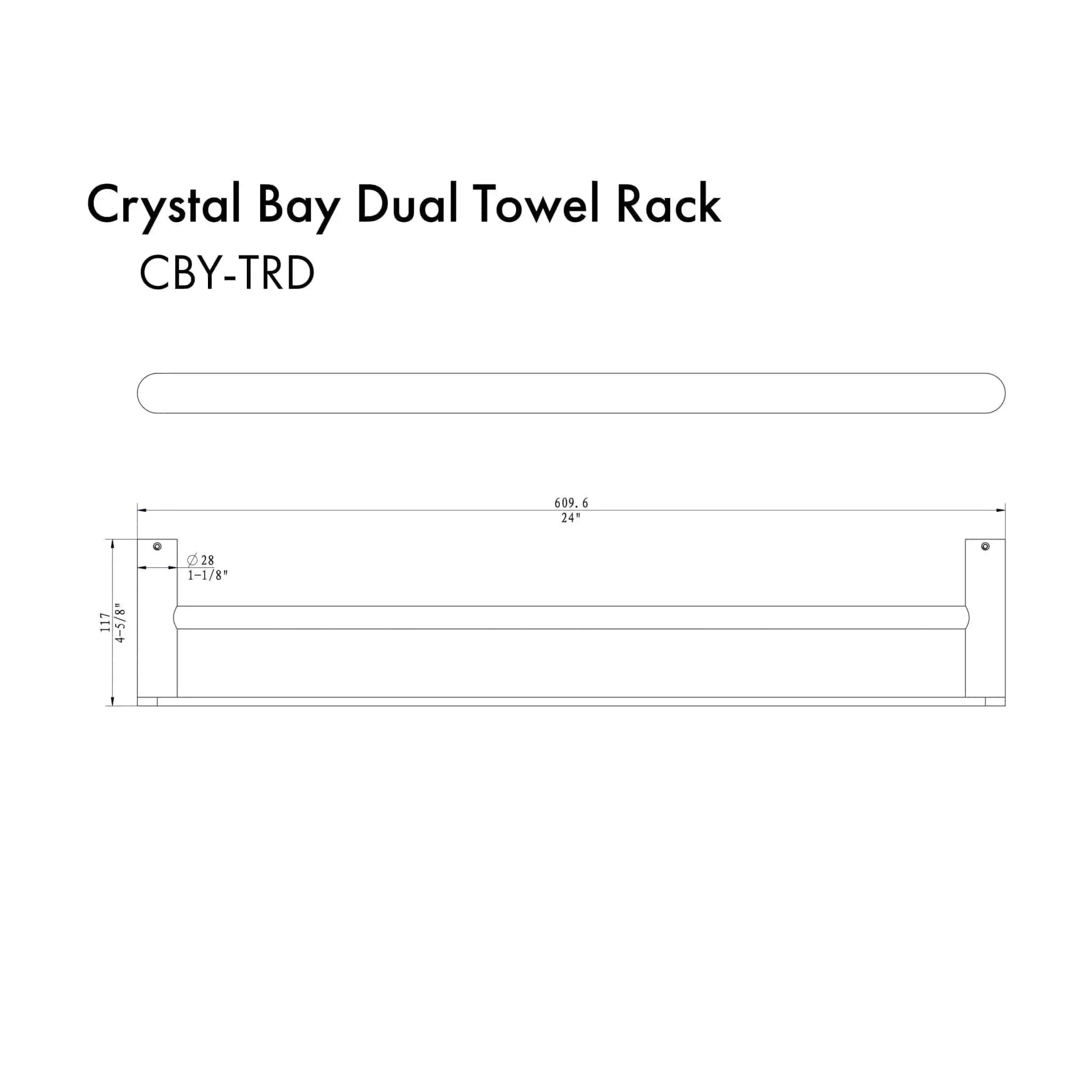 ZLINE Crystal Bay Double Towel Rail CBY-TRD-MB by Farmhouse Kitchen and Bath