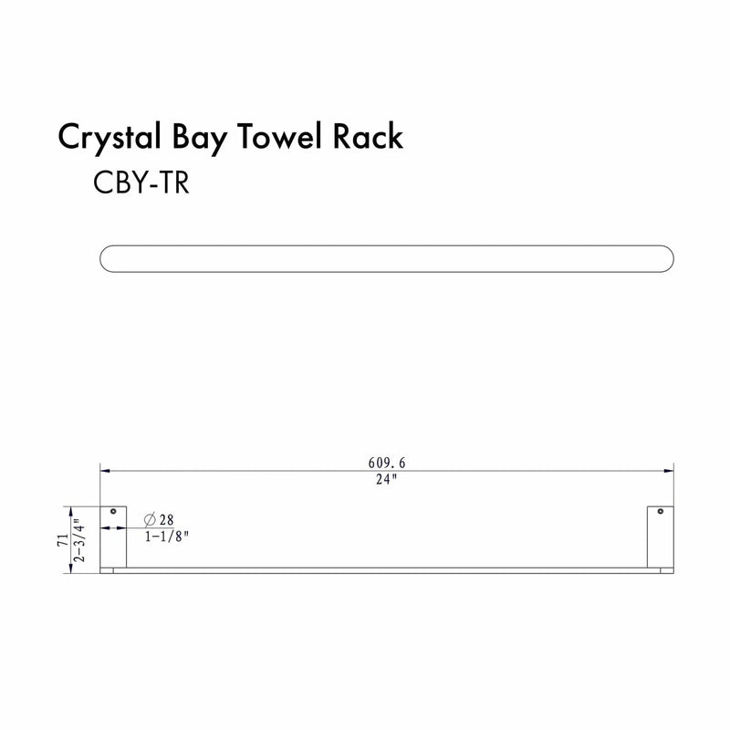 ZLINE Crystal Bay Towel Rail CBY-TR-CH by Farmhouse Kitchen and Bath