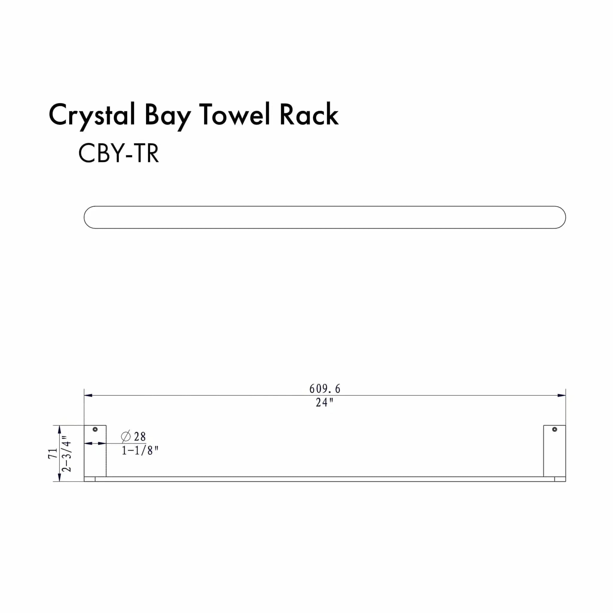 ZLINE Crystal Bay Towel Rail CBY-TR-MB by Farmhouse Kitchen and Bath