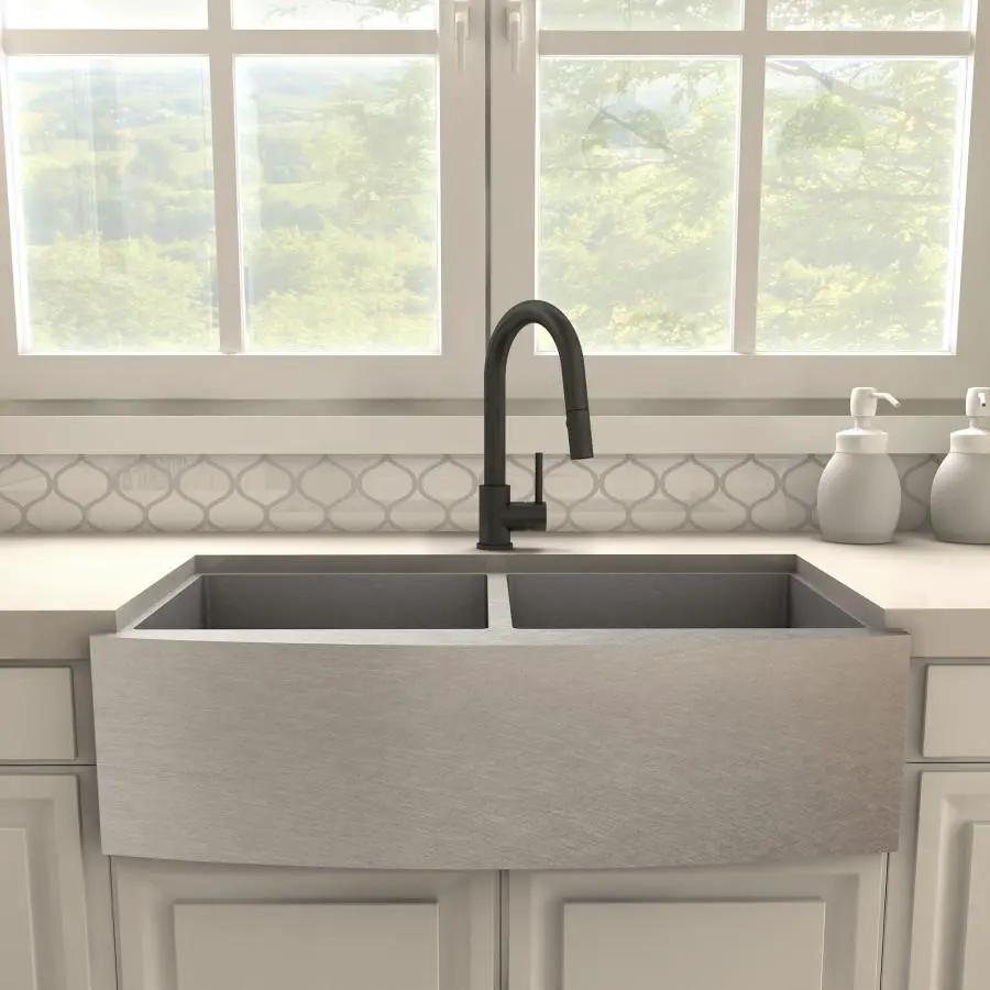 ZLINE Dante Kitchen Faucet in Electric Black Matte, DNT-KF-MB by Farmhouse Kitchen and Bath