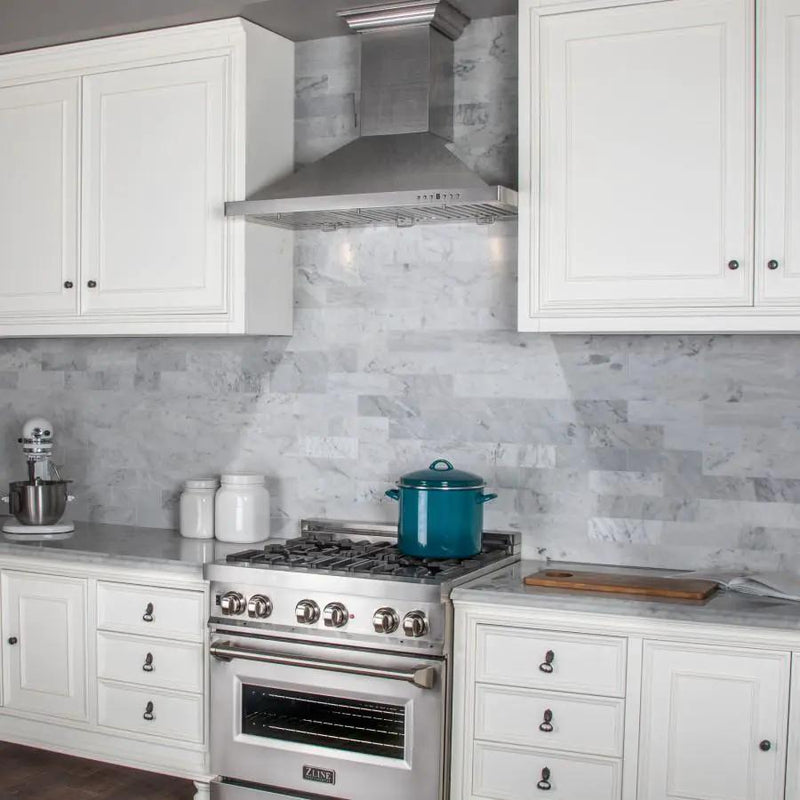 ZLINE Designer Series DuraSnow® Wall Mount Range Hood 8KBS-48 by Farmhouse Kitchen and Bath