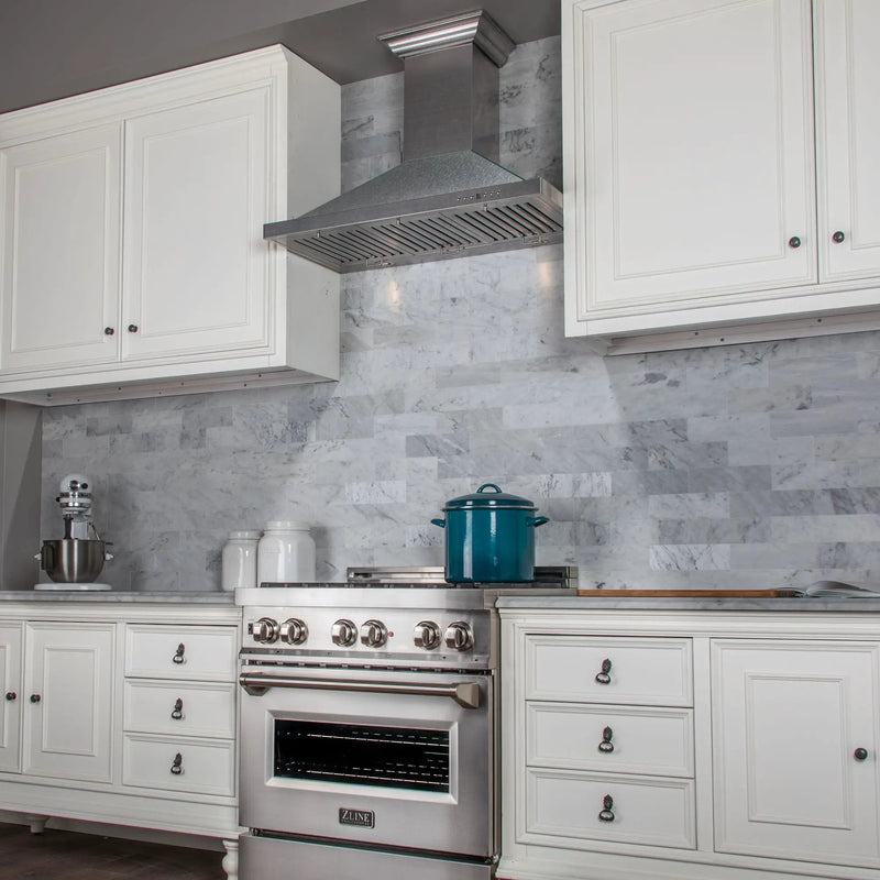 ZLINE Designer Series DuraSnow® Wall Mount Range Hood 8KBS-48 by Farmhouse Kitchen and Bath