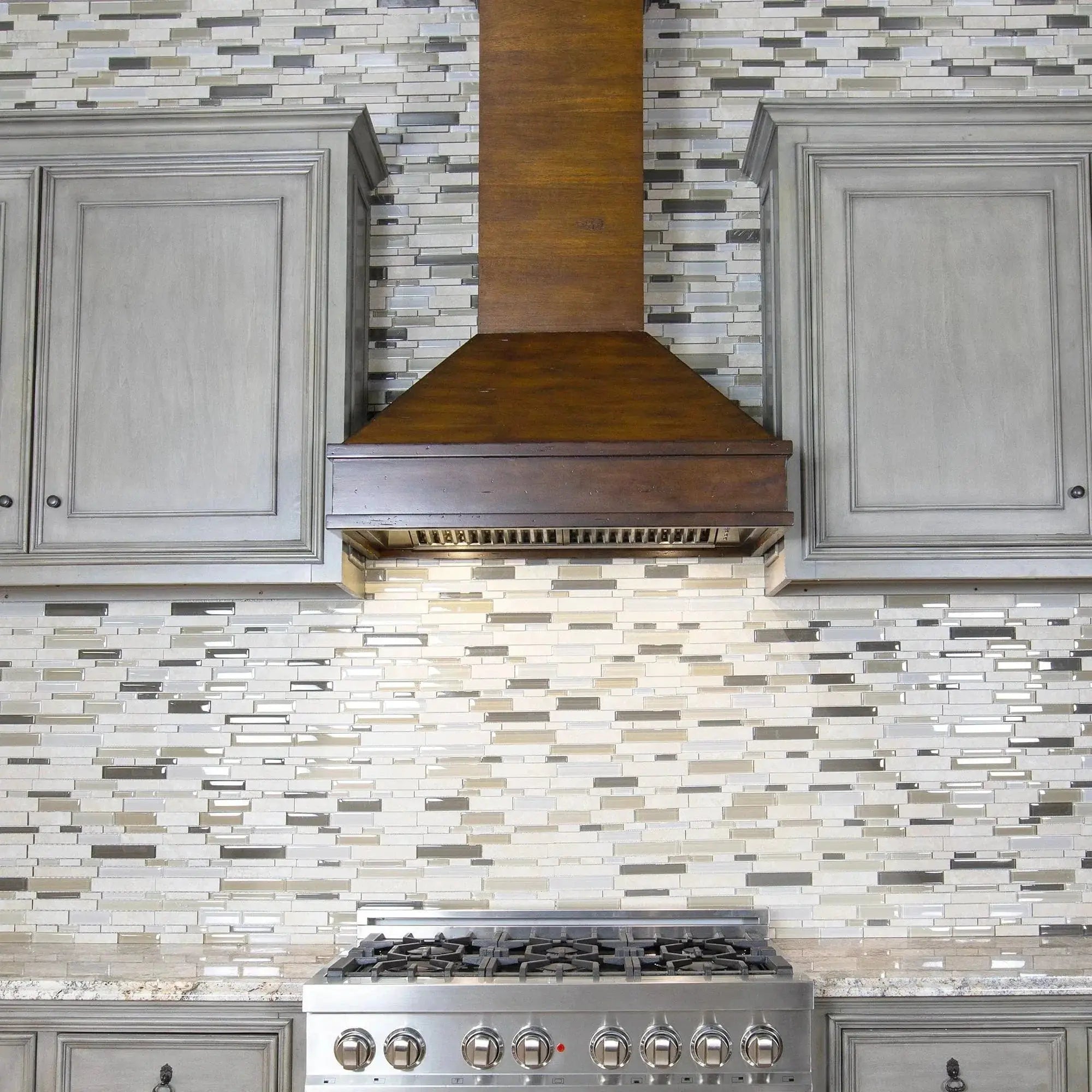 ZLINE 30" Wooden Wall Mount Range Hood in Walnut and Hamilton - Includes Motor 329WH-30 by Farmhouse Kitchen and Bath