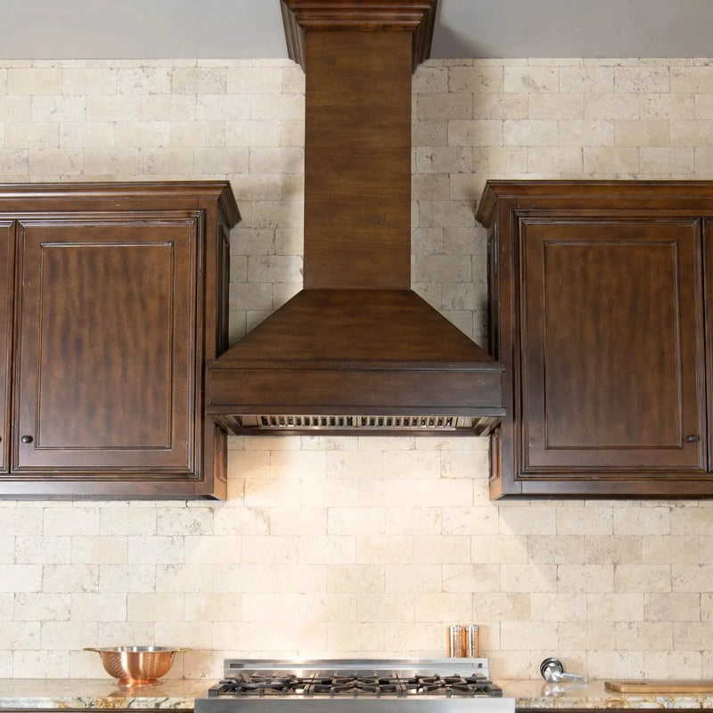 ZLINE 30" Wooden Wall Mount Range Hood in Walnut and Hamilton - Includes Motor 329WH-30 by Farmhouse Kitchen and Bath