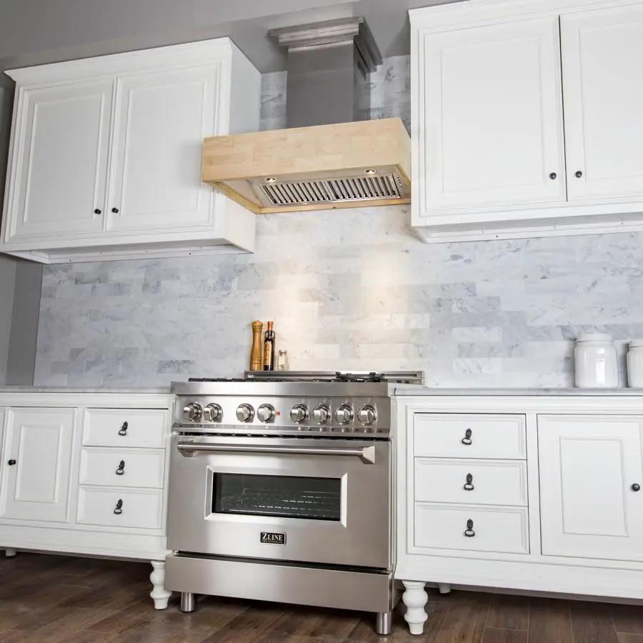 ZLINE 36" Remote Blower Wooden Wall Range Hood, 681M-RD-36 by Farmhouse Kitchen and Bath