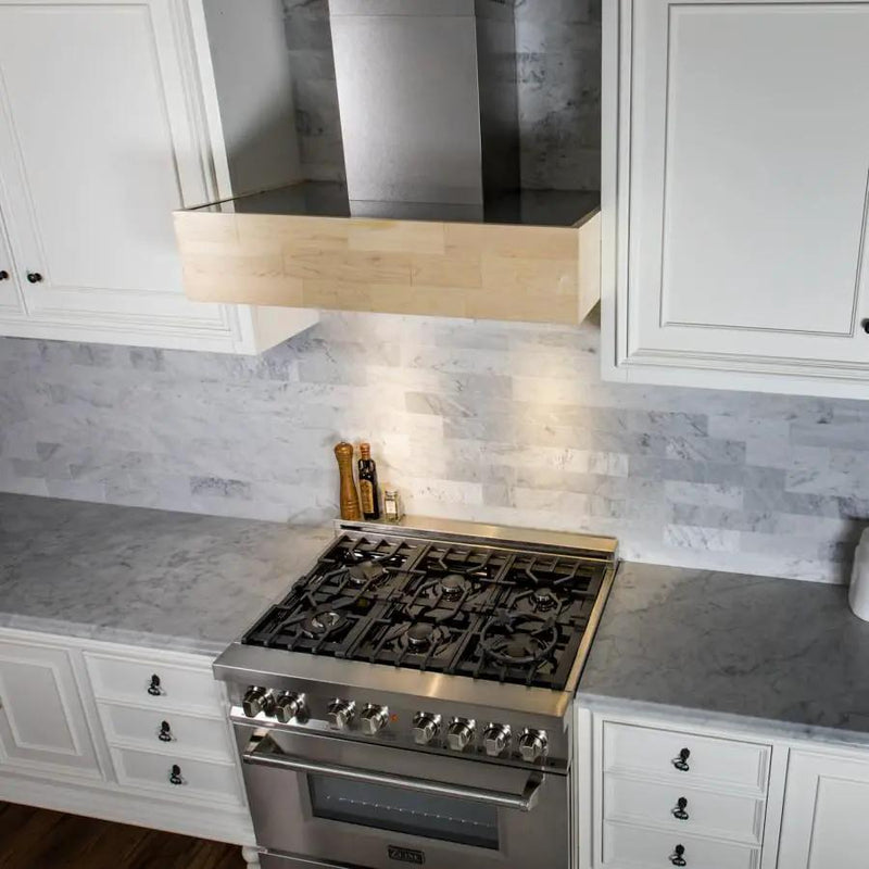 ZLINE 30" Remote Blower Wooden Wall Range Hood, 681M-RD-30 by Farmhouse Kitchen and Bath