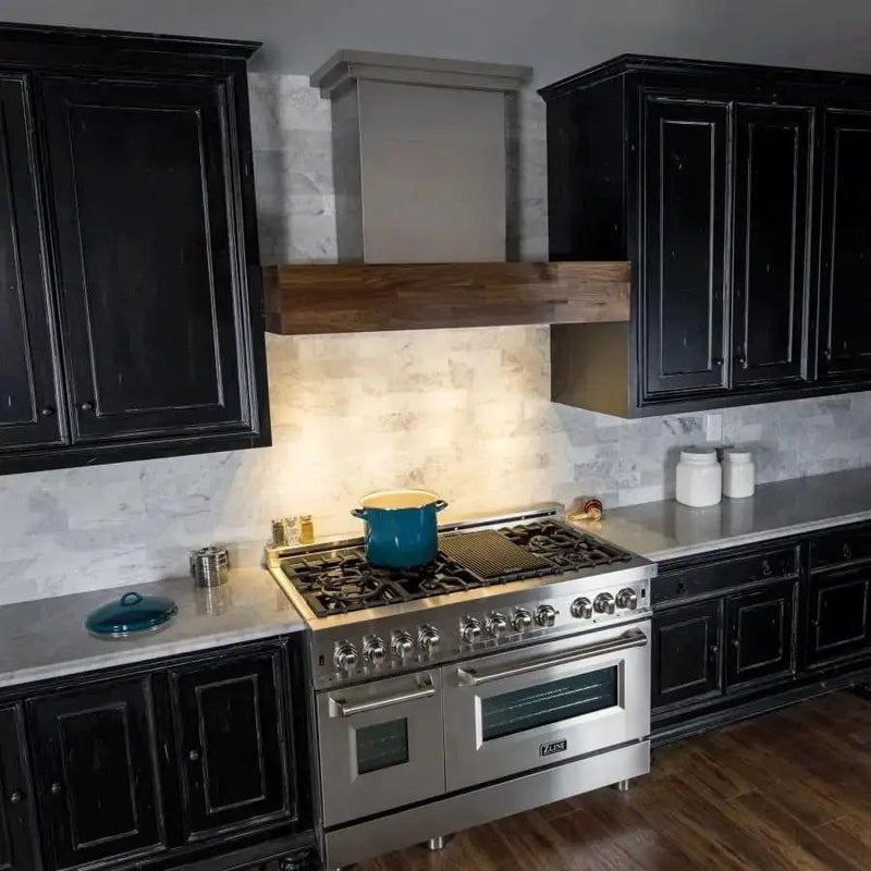ZLINE 48" Wooden Wall Mount Range Hood Butcher Block, 681W-48 by Farmhouse Kitchen and Bath