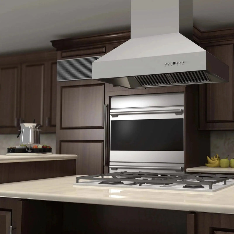 ZLINE Dual Remote Blower Island Mount Range Hood in Stainless Steel 697i-RD-36 by Farmhouse Kitchen and Bath