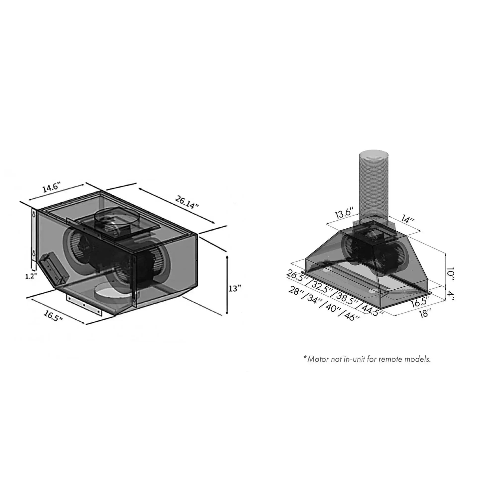ZLINE Ducted Remote Blower 700 CFM Range Hood Insert in Stainless Steel 698-RD-34 by Farmhouse Kitchen and Bath