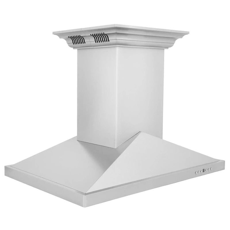 ZLINE Ducted Vent Island Mount Range Hood in Stainless Steel with Built-in ZLINE CrownSound Bluetooth Speakers GL1iCRN-BT-30 by Farmhouse Kitchen and Bath