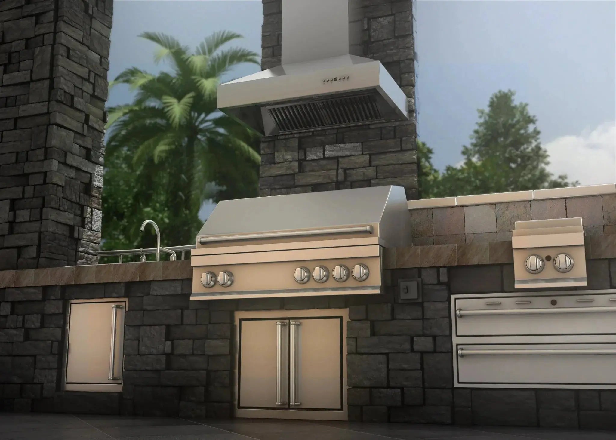 ZLINE Ducted Wall Mount Range Hood in Outdoor Approved Stainless Steel 697-304-60 by Farmhouse Kitchen and Bath