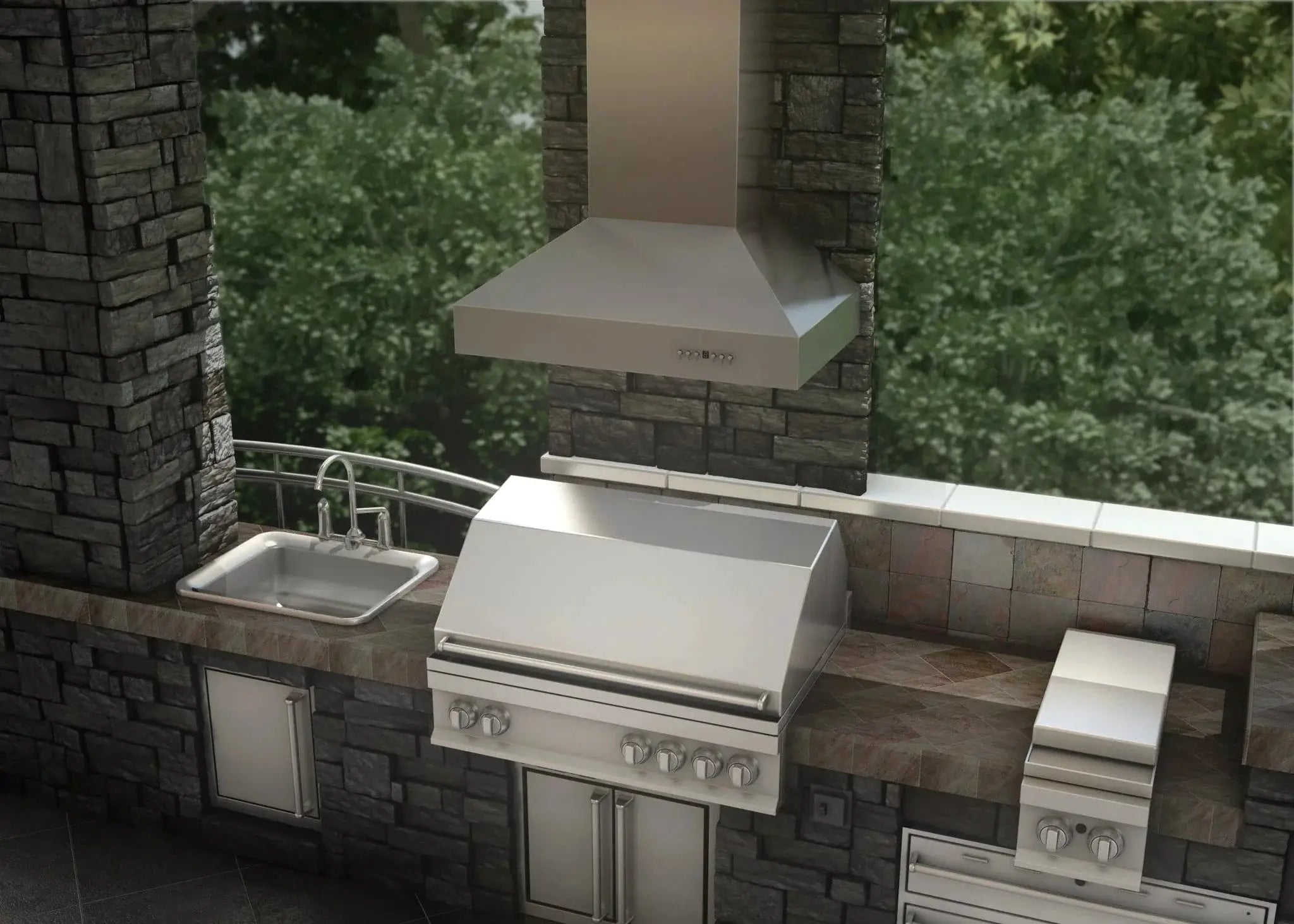 ZLINE Ducted Wall Mount Range Hood in Outdoor Approved Stainless Steel 697-304-60 by Farmhouse Kitchen and Bath
