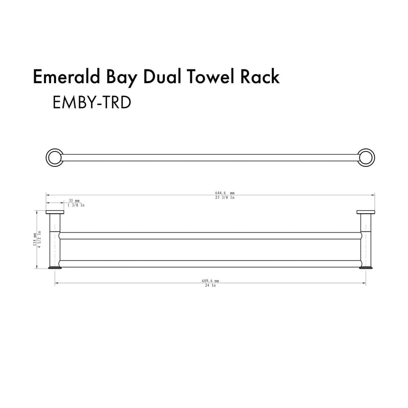 ZLINE Emerald Bay Double Towel Rail EMBY-TRD-MB by Farmhouse Kitchen and Bath