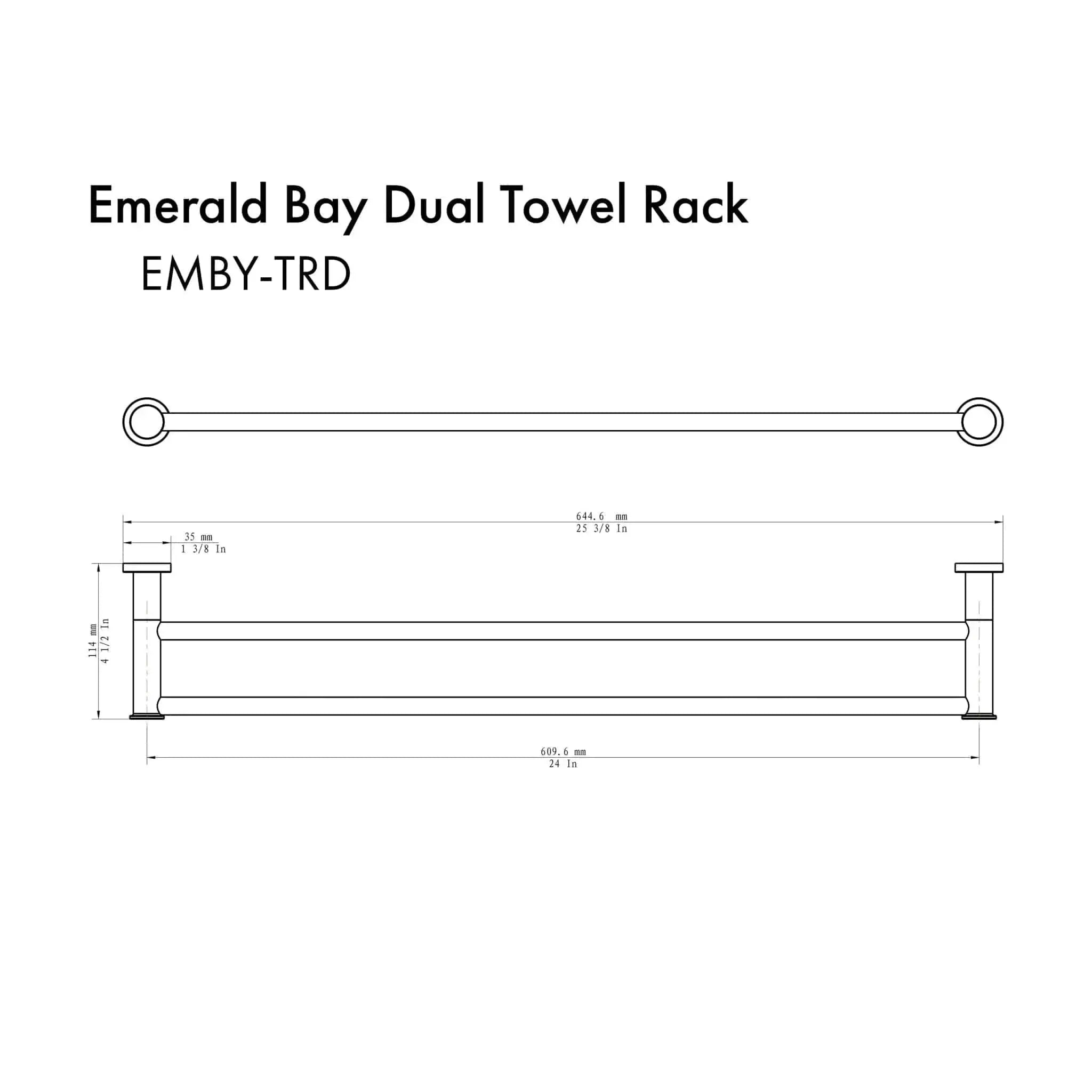 ZLINE Emerald Bay Double Towel Rail EMBY-TRD-PG by Farmhouse Kitchen and Bath