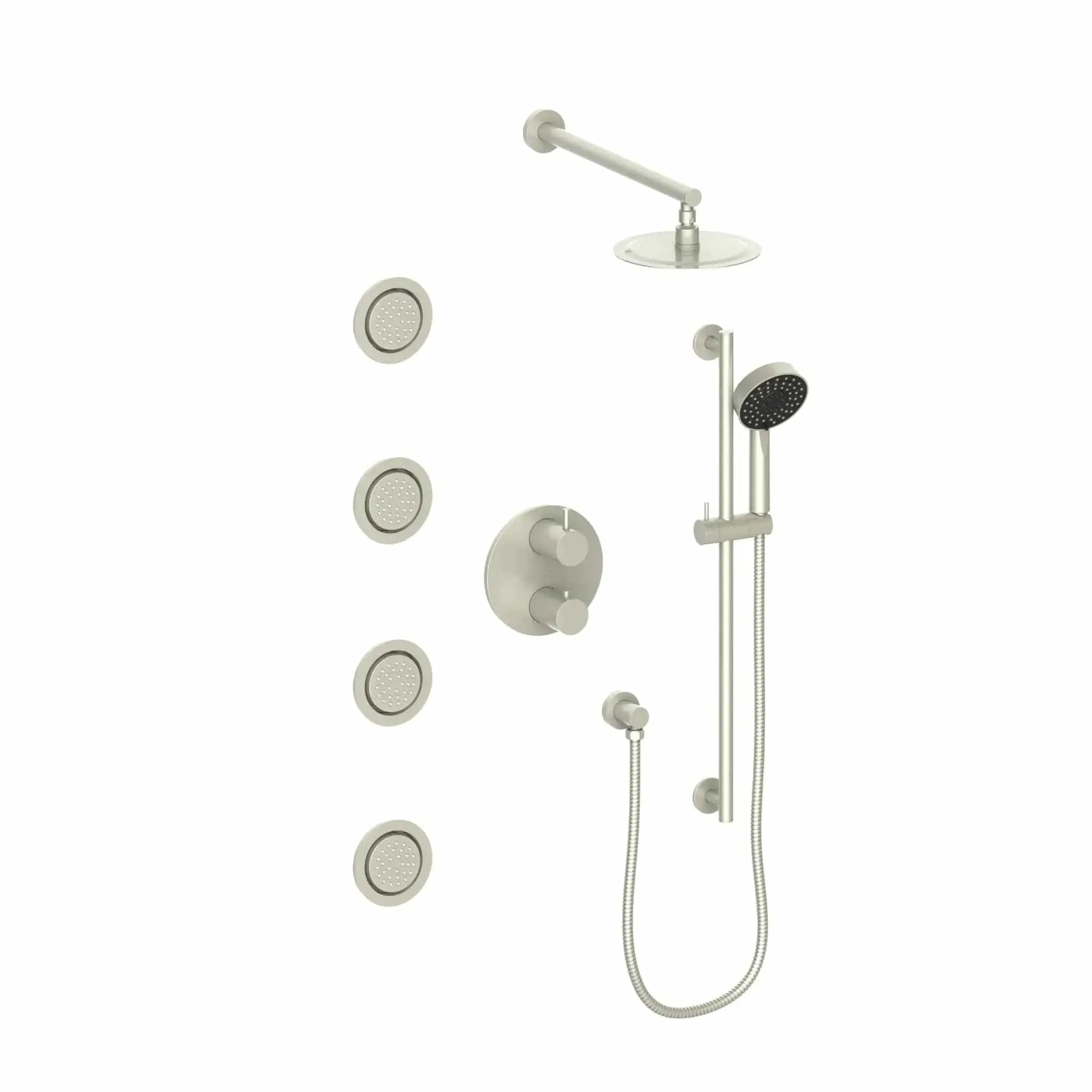 ZLINE Emerald Bay Thermostatic Shower System with Body Jets EMBY-SHS-T3-BN by Farmhouse Kitchen and Bath