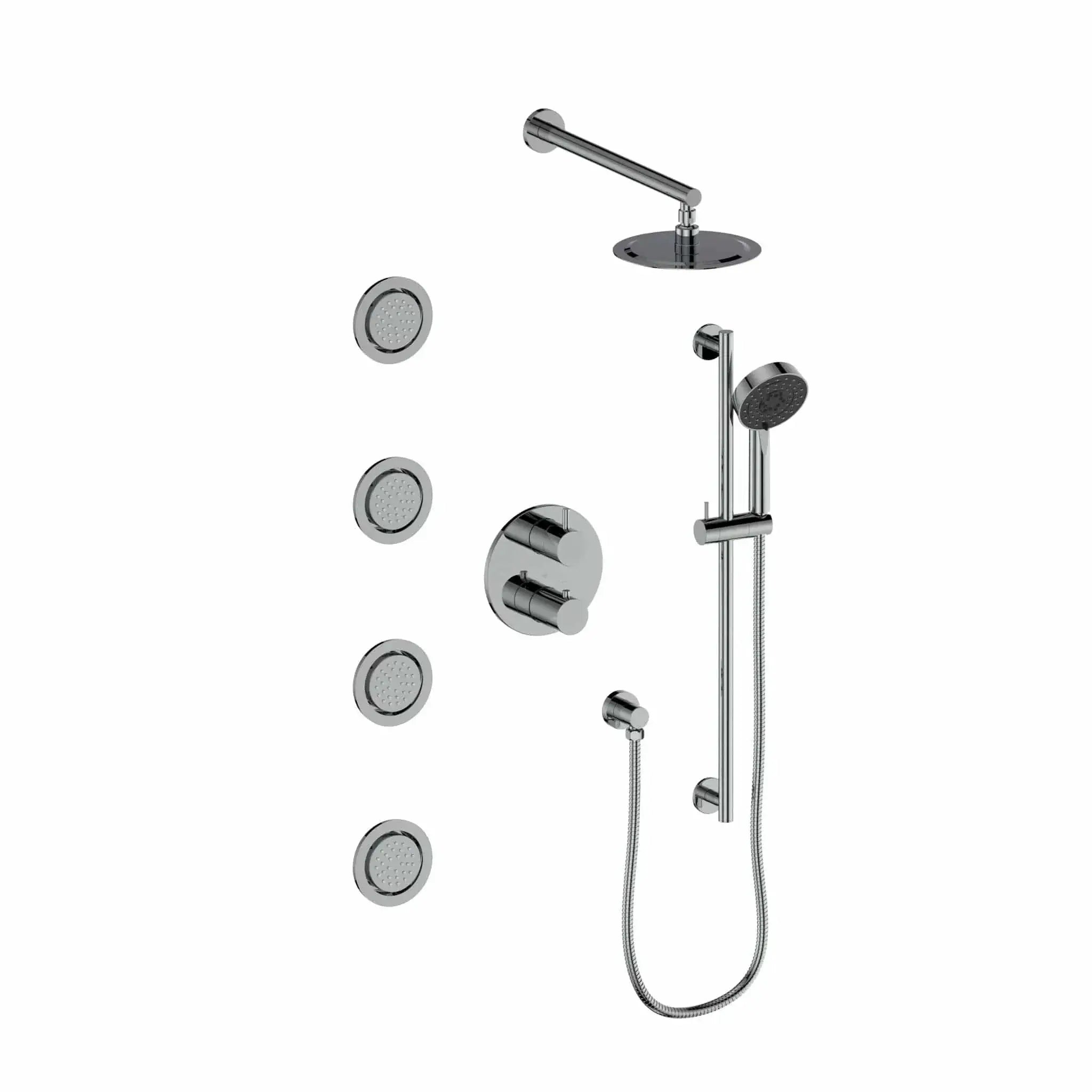ZLINE Emerald Bay Thermostatic Shower System with Body Jets EMBY-SHS-T3-CH by Farmhouse Kitchen and Bath