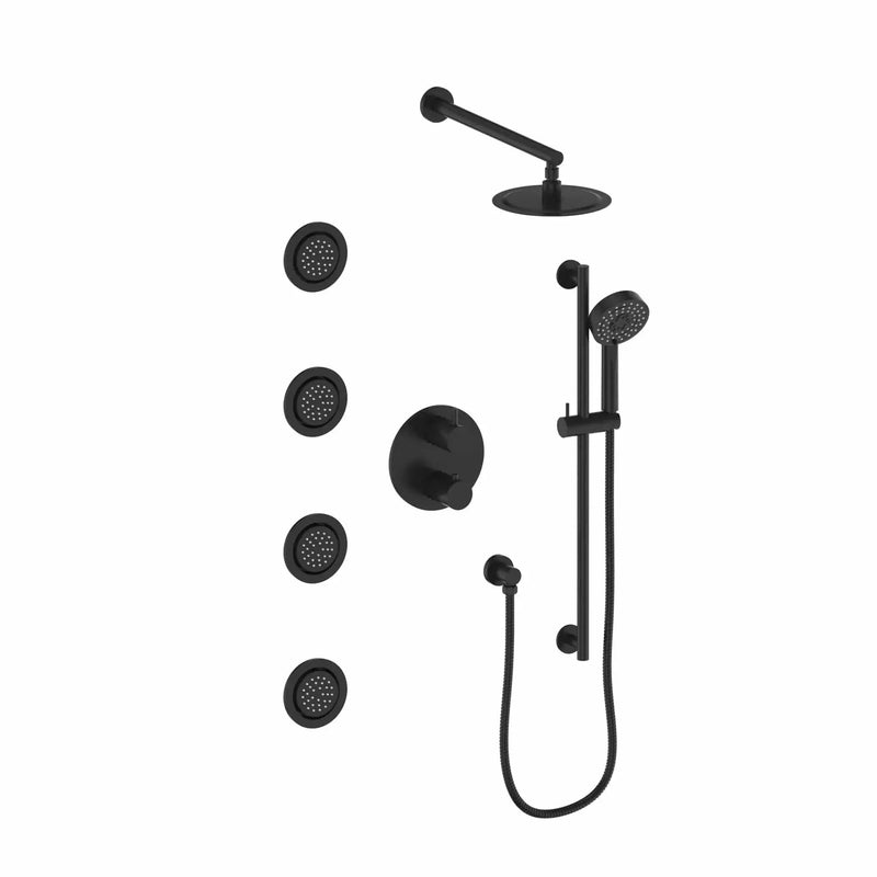 ZLINE Emerald Bay Thermostatic Shower System with Body Jets EMBY-SHS-T3-MB by Farmhouse Kitchen and Bath