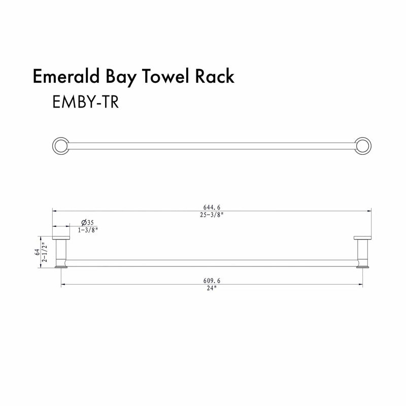 ZLINE Emerald Bay Towel Rail EMBY-TR-BN by Farmhouse Kitchen and Bath