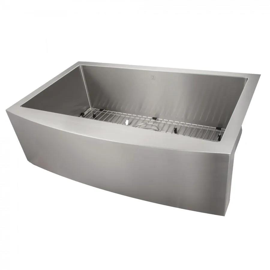 ZLINE Farmhouse 33" Single Bowl Apron Sink, Stainless Steel, SAS-33 by Farmhouse Kitchen and Bath