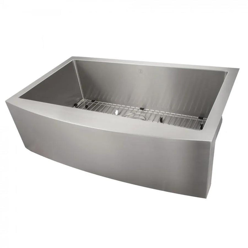 ZLINE Farmhouse 33" Single Bowl Apron Sink, Stainless Steel, SAS-33 by Farmhouse Kitchen and Bath