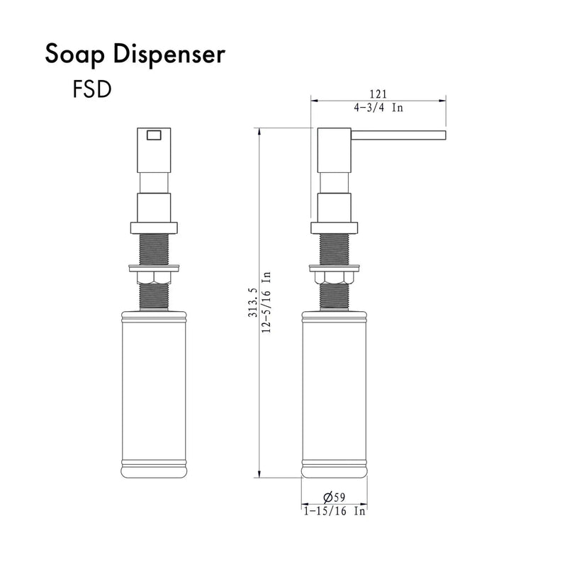 ZLINE Faucet Soap Dispenser FSD-BN by Farmhouse Kitchen and Bath