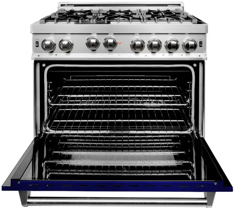 ZLINE 36" Bundle Range RA-BG-36 & Range Hood KB-36, 2KP-RABGRH36 by Farmhouse Kitchen and Bath
