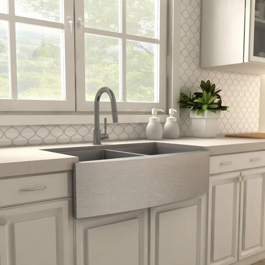 ZLINE Gemini Kitchen Faucet in Gun Metal, GEM-KF-GM by Farmhouse Kitchen and Bath