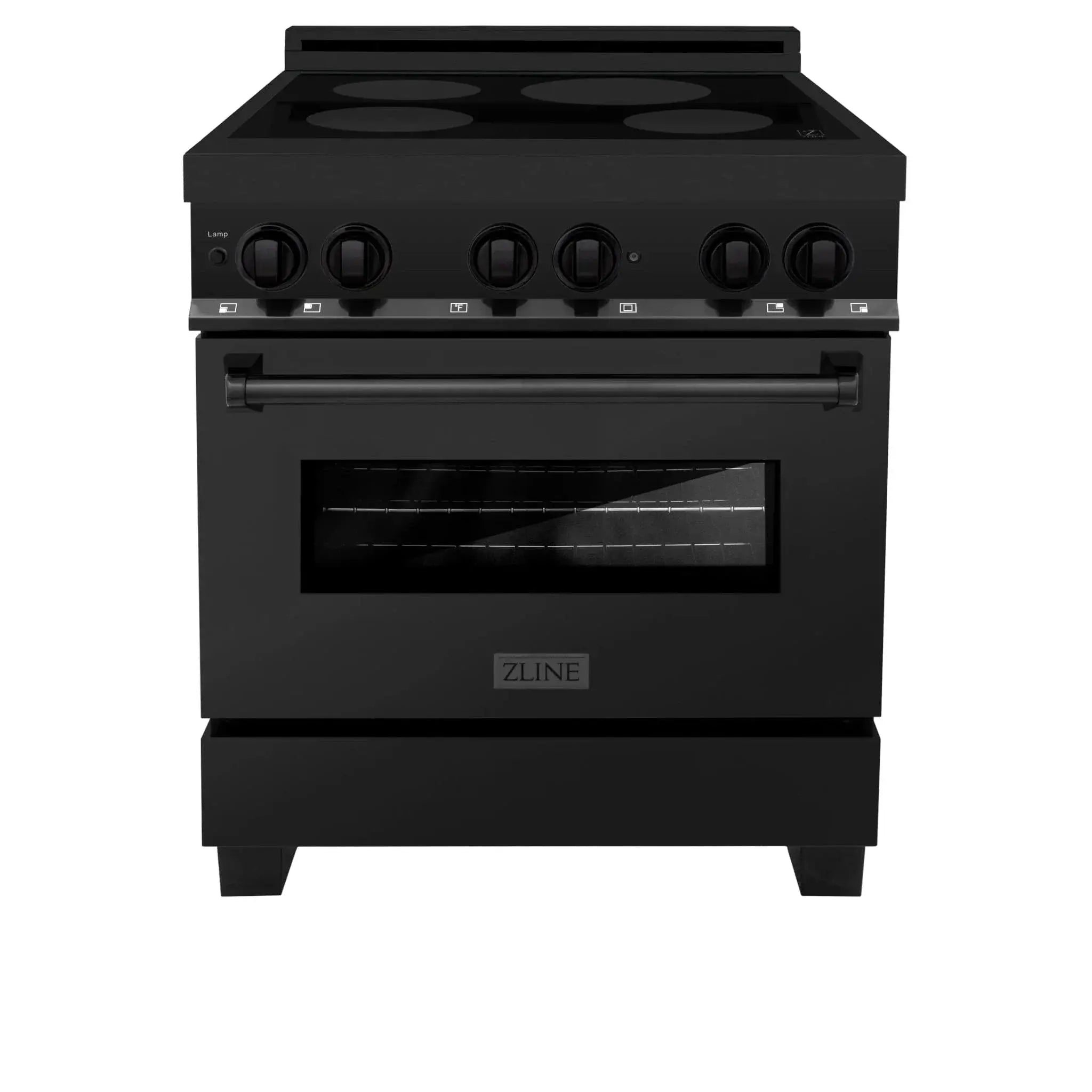 ZLINE Induction Range with a 4 Element Stove and Electric Oven in Black Stainless Steel RAIND-BS-30 by Farmhouse Kitchen and Bath