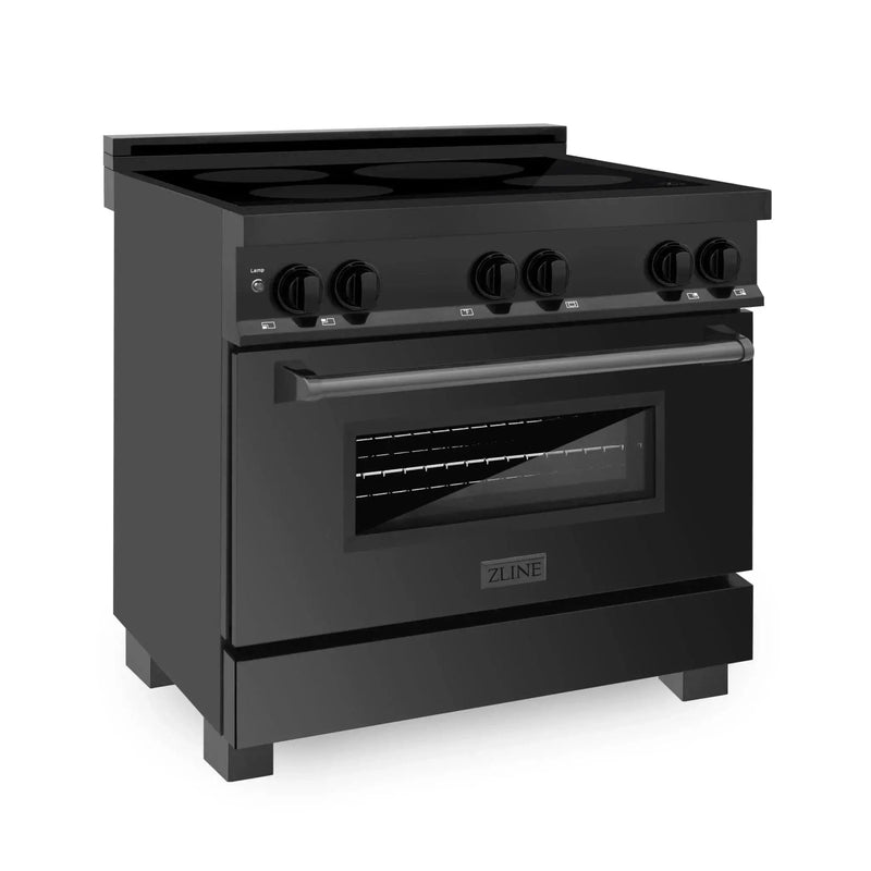ZLINE Induction Range with a 4 Element Stove and Electric Oven in Black Stainless Steel RAIND-BS-36 by Farmhouse Kitchen and Bath