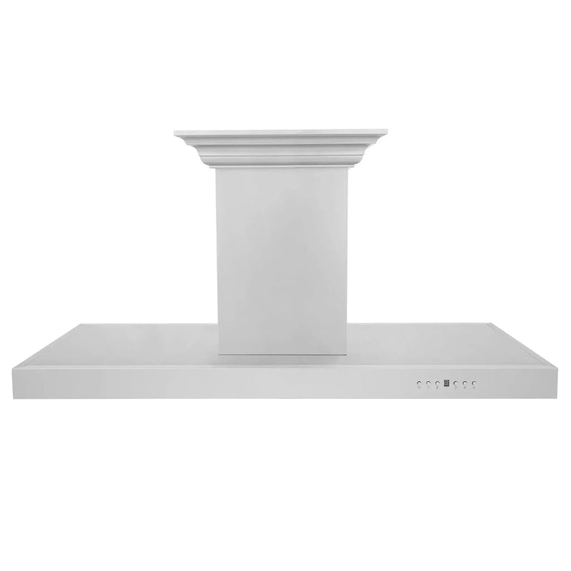 Zline Island Mount Range Hood in Stainless Steel with Built-in ZLINE CrownSound™ Bluetooth Speakers KE2iCRN-BT-48 by Farmhouse Kitchen and Bath
