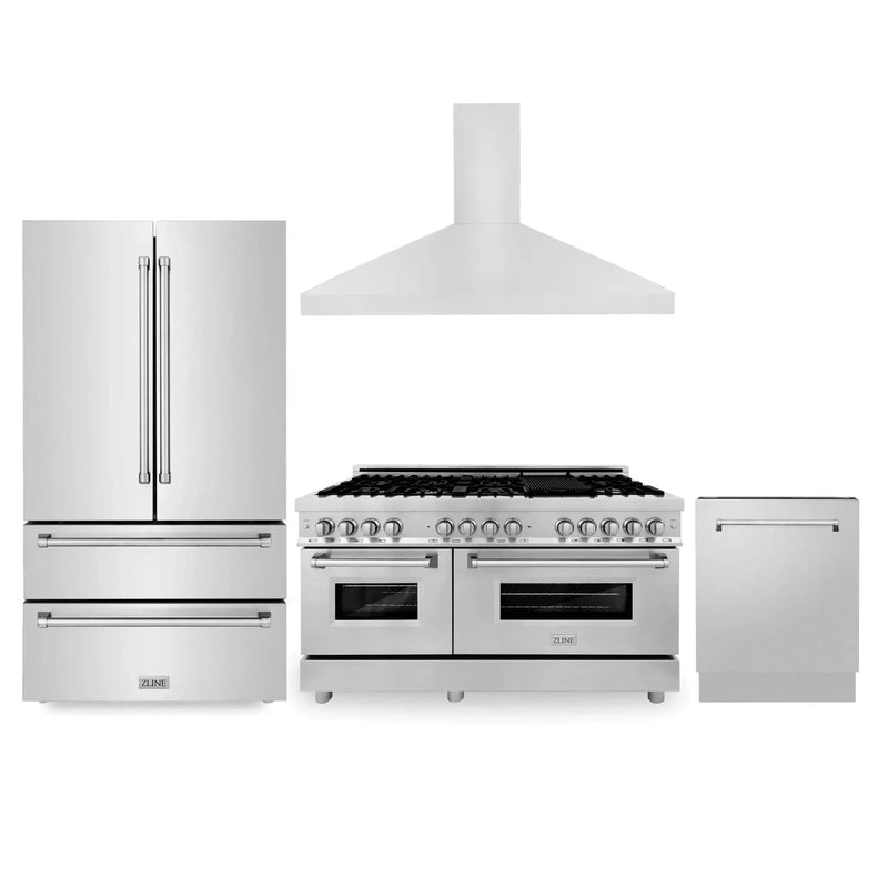 ZLINE Kitchen Package Refrigerator, Range,Range Hood , Dishwasher, 4KPR-RARH60-DWV by Farmhouse Kitchen and Bath