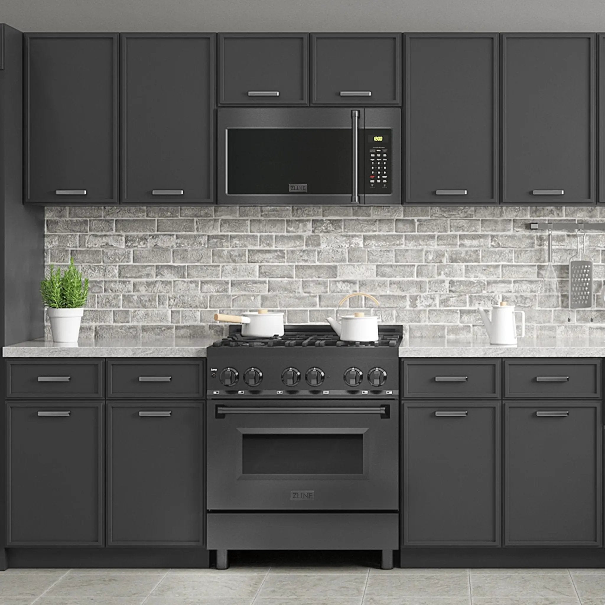 ZLINE Over Range Microwave, Black Stainless MWO-OTR-H-30-BS by Farmhouse Kitchen and Bath