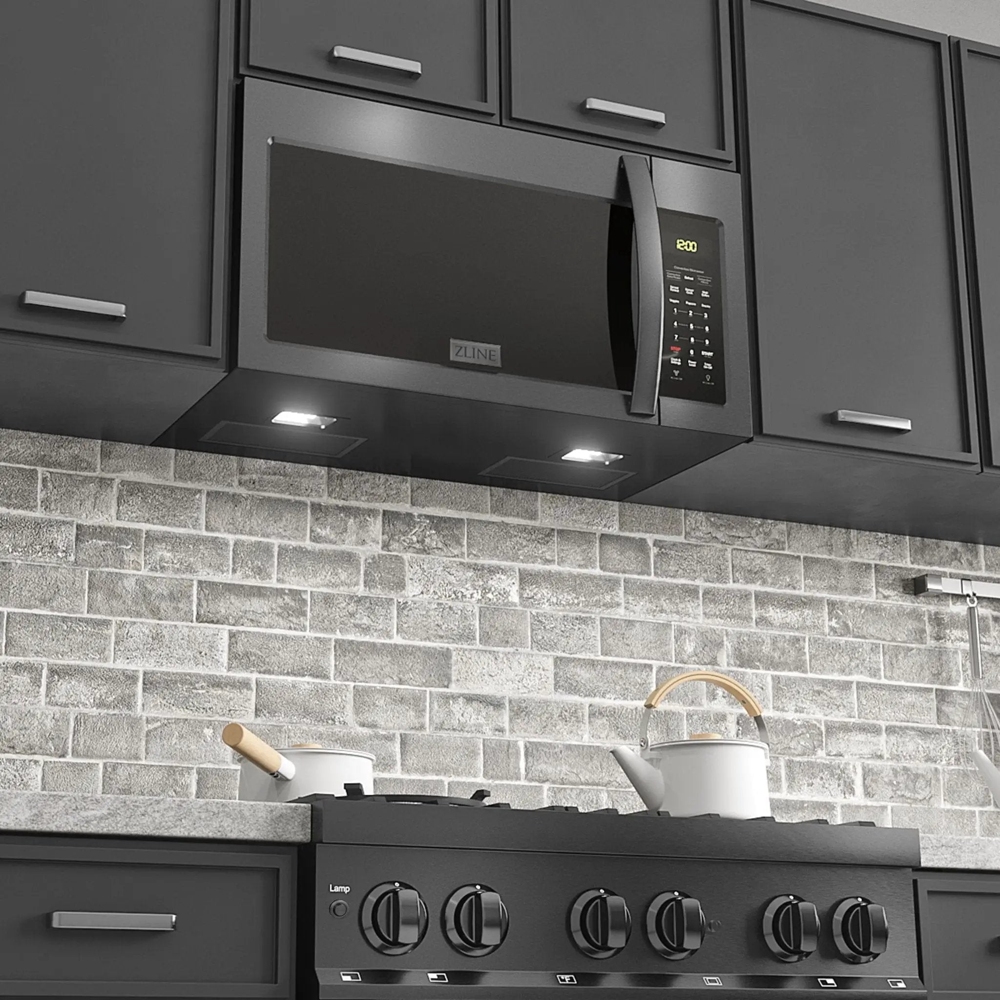 ZLINE Over The Range Microwave Oven, Black Stainless, MWO-OTR-30-BS by Farmhouse Kitchen and Bath