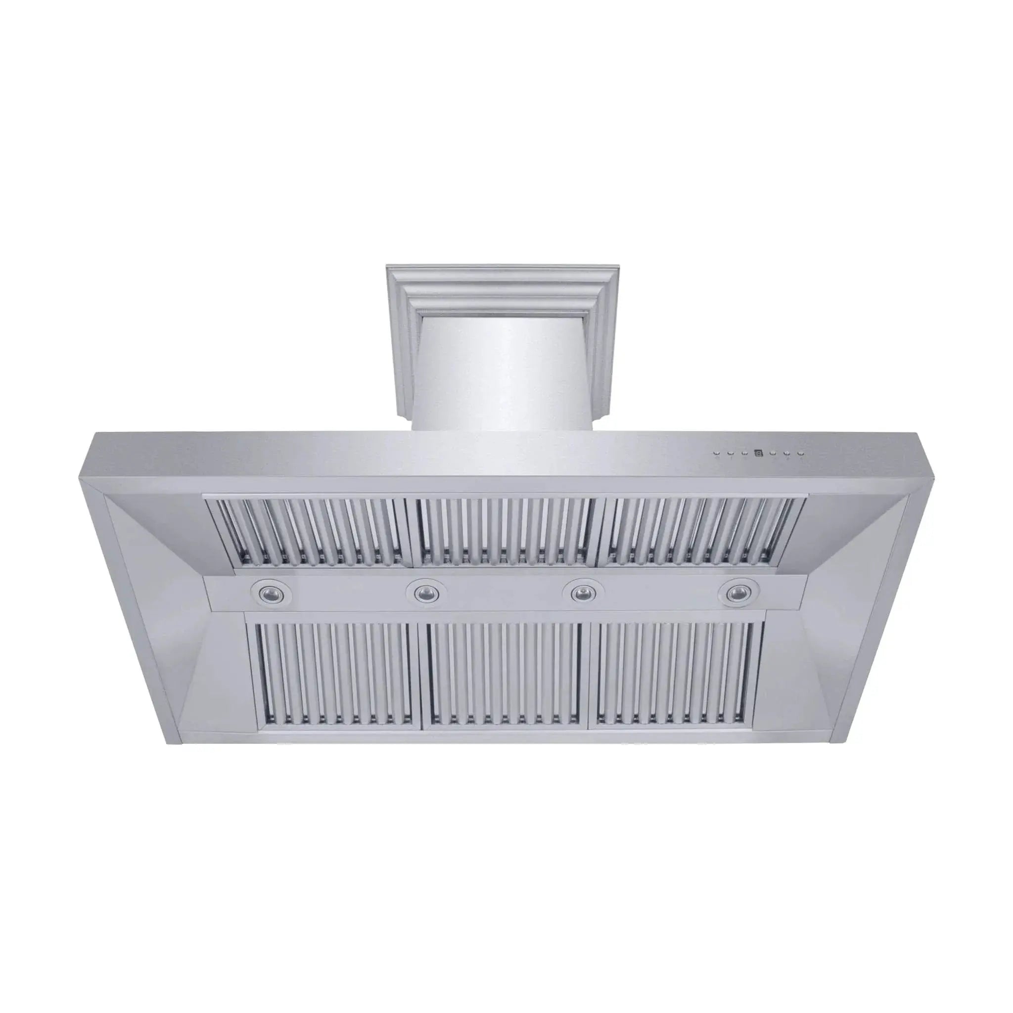 ZLINE Professional Convertible Vent Wall Mount Range Hood in Stainless Steel with Crown Molding 667CRN-42 by Farmhouse Kitchen and Bath