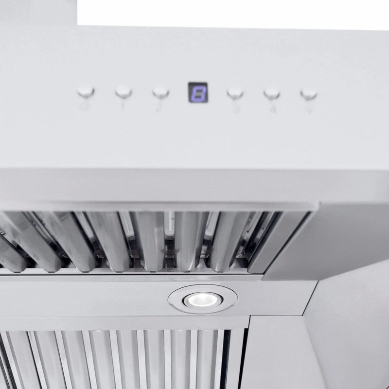 ZLINE Professional Convertible Vent Wall Mount Range Hood in Stainless Steel with Crown Molding 667CRN-42 by Farmhouse Kitchen and Bath