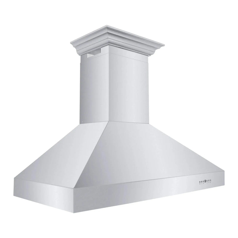 ZLINE Professional Convertible Vent Wall Mount Range Hood in Stainless Steel with Crown Molding 667CRN-48 by Farmhouse Kitchen and Bath