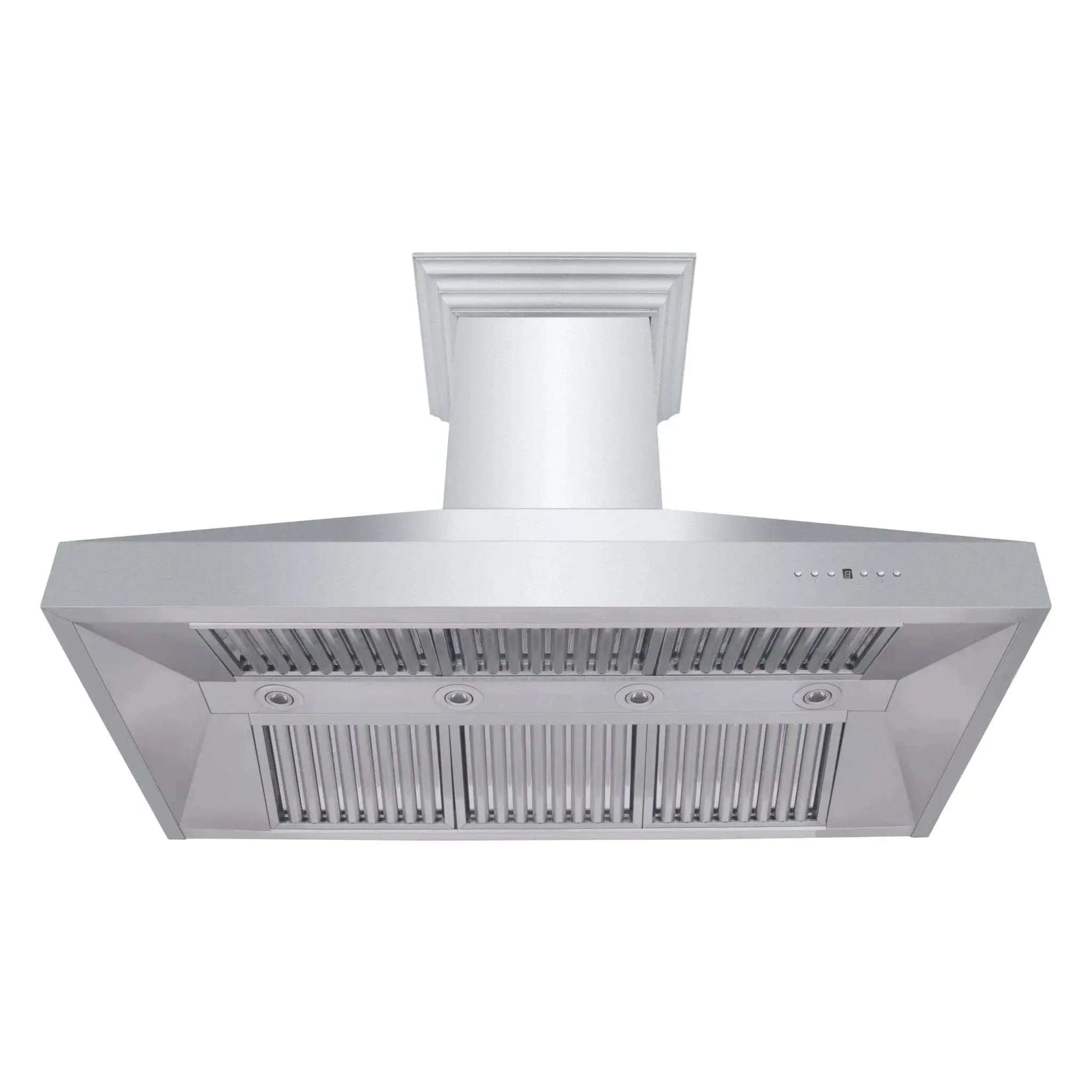 ZLINE Professional Convertible Vent Wall Mount Range Hood in Stainless Steel with Crown Molding 667CRN-48 by Farmhouse Kitchen and Bath