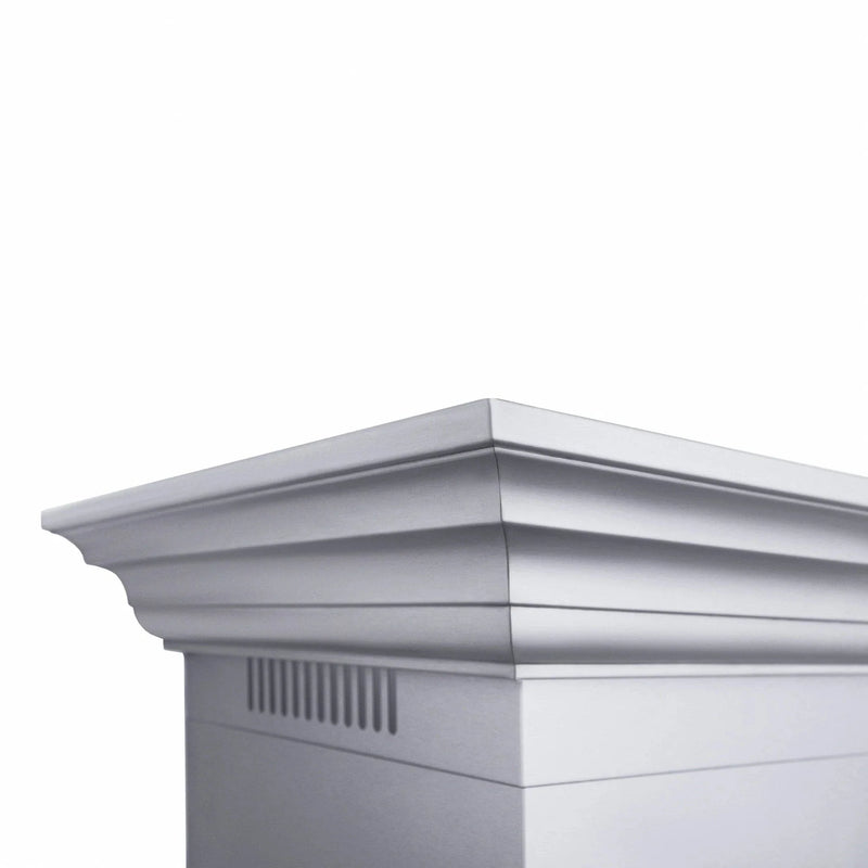 ZLINE Professional Convertible Vent Wall Mount Range Hood in Stainless Steel with Crown Molding 667CRN-48 by Farmhouse Kitchen and Bath