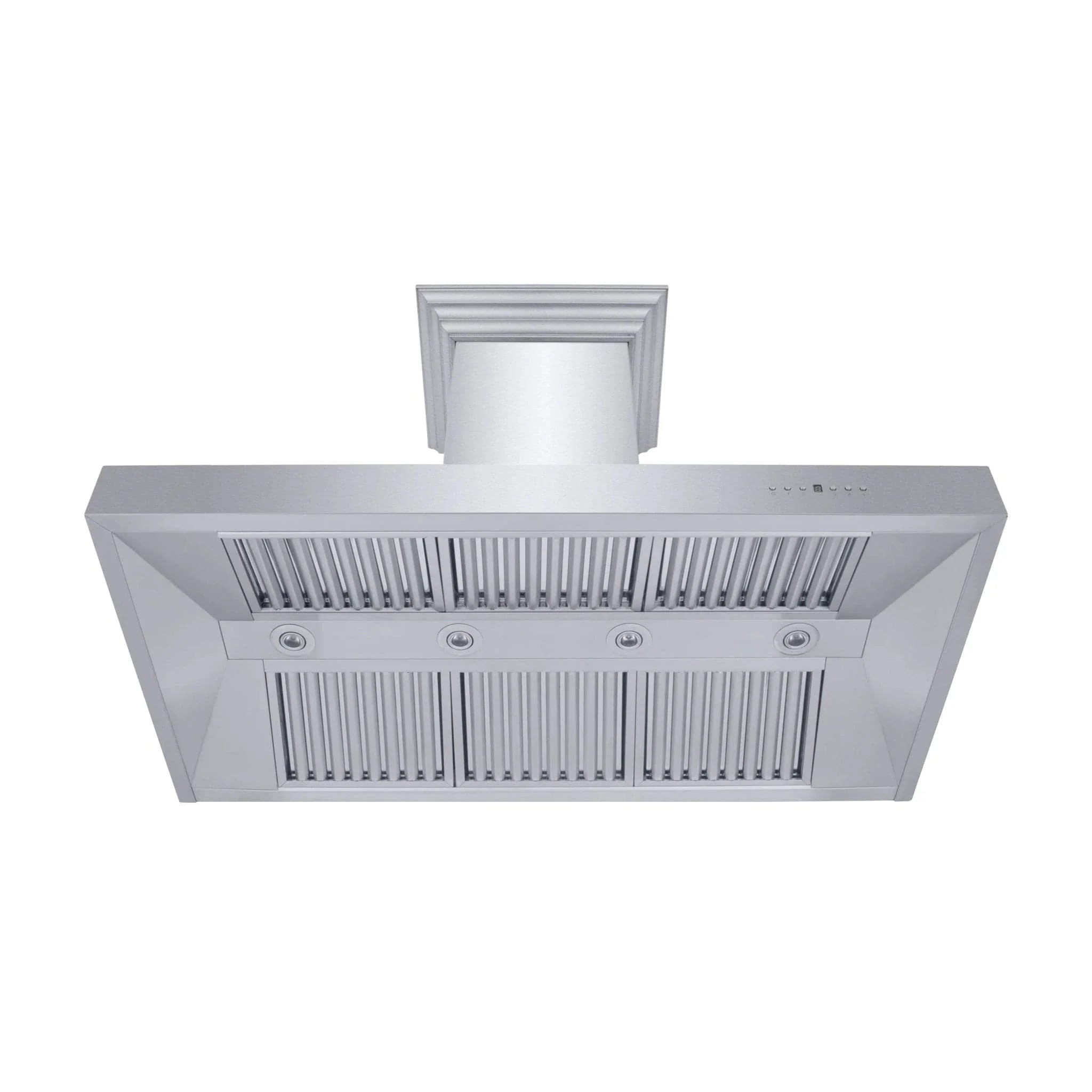 ZLINE Professional Convertible Vent Wall Mount Range Hood in Stainless Steel with Crown Molding 667CRN-48 by Farmhouse Kitchen and Bath