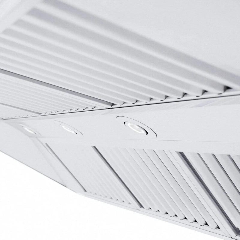ZLINE Professional Convertible Vent Wall Mount Range Hood in Stainless Steel with Crown Molding 667CRN-48 by Farmhouse Kitchen and Bath