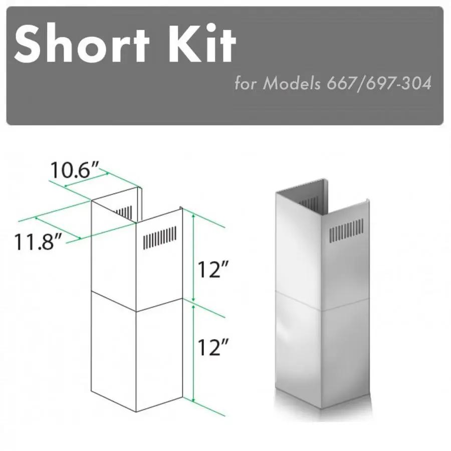 ZLINE Short Kit for 8' Ceilings-Outdoor Wall, SK-667/697-304 by Farmhouse Kitchen and Bath